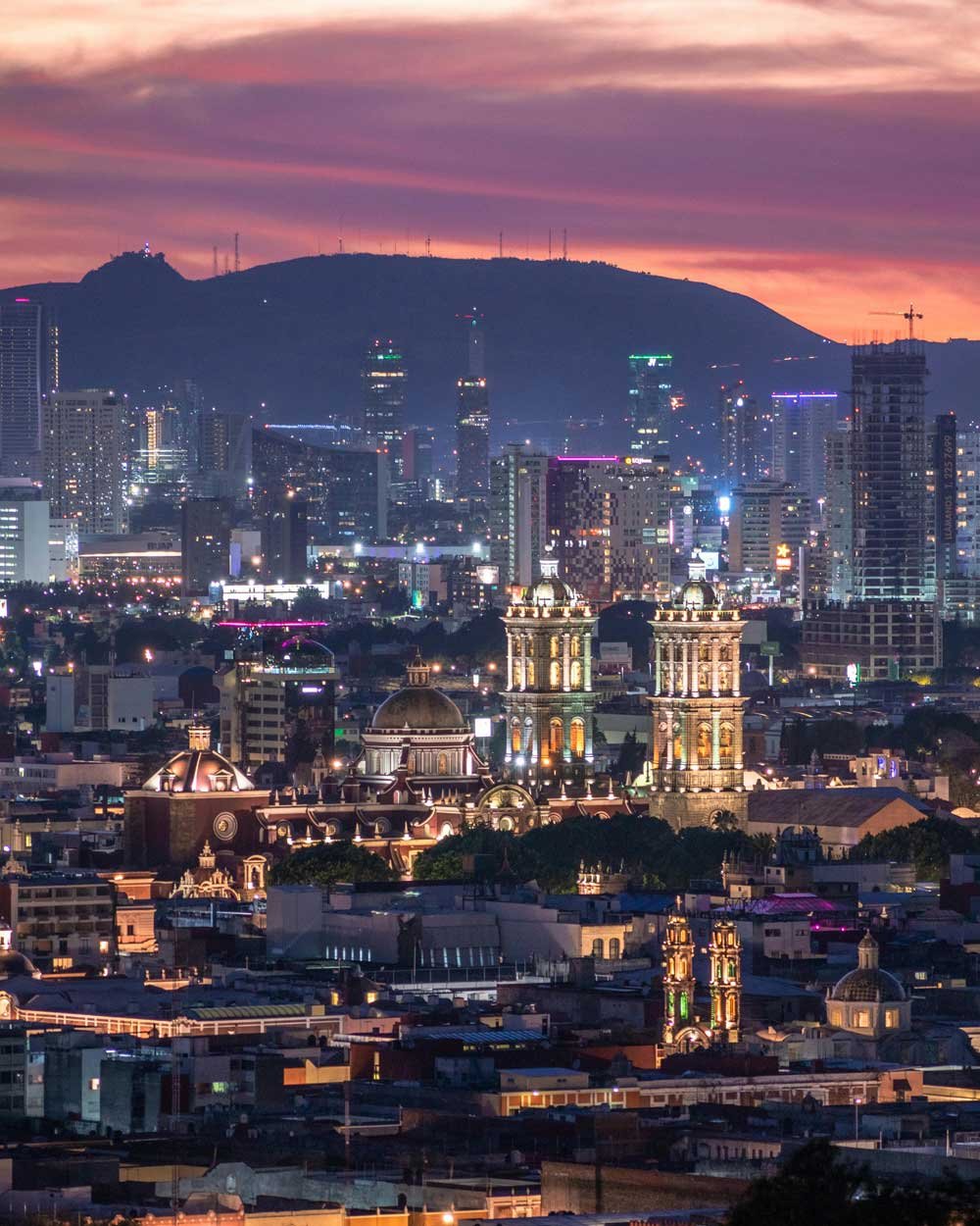 Vista aérea de la ciudad de Puebla